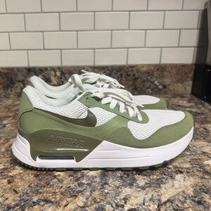 Nike Air Max Olive Green and White Sneakers